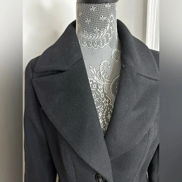 George Simonton Studio Designer Black Wool Peacoat. Sz: 10 Petite. - Picture 5 of 14